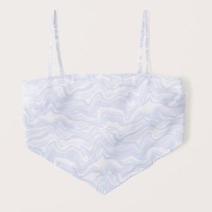 NWT Abercrombie & Fitch Strapless Scarf Top, Marbled Blue